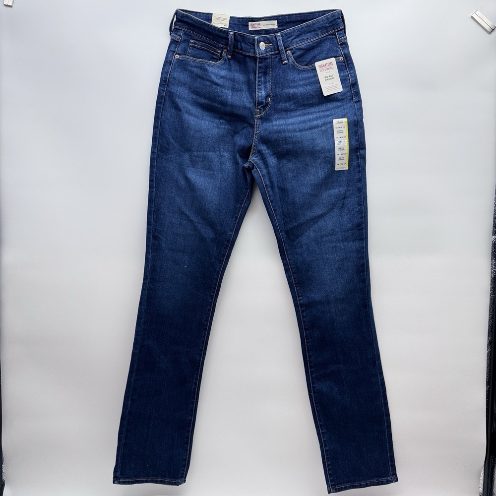 Levi's Signature Mid Rise Straight Womens 10L W30| L34 Blue Denim Jeans